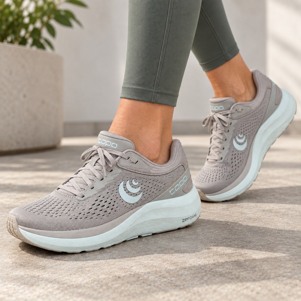 Topo Athletic Phantom 3 Running Shoes ZipFoam 5mm Drop Grey Stone Women's Size 7